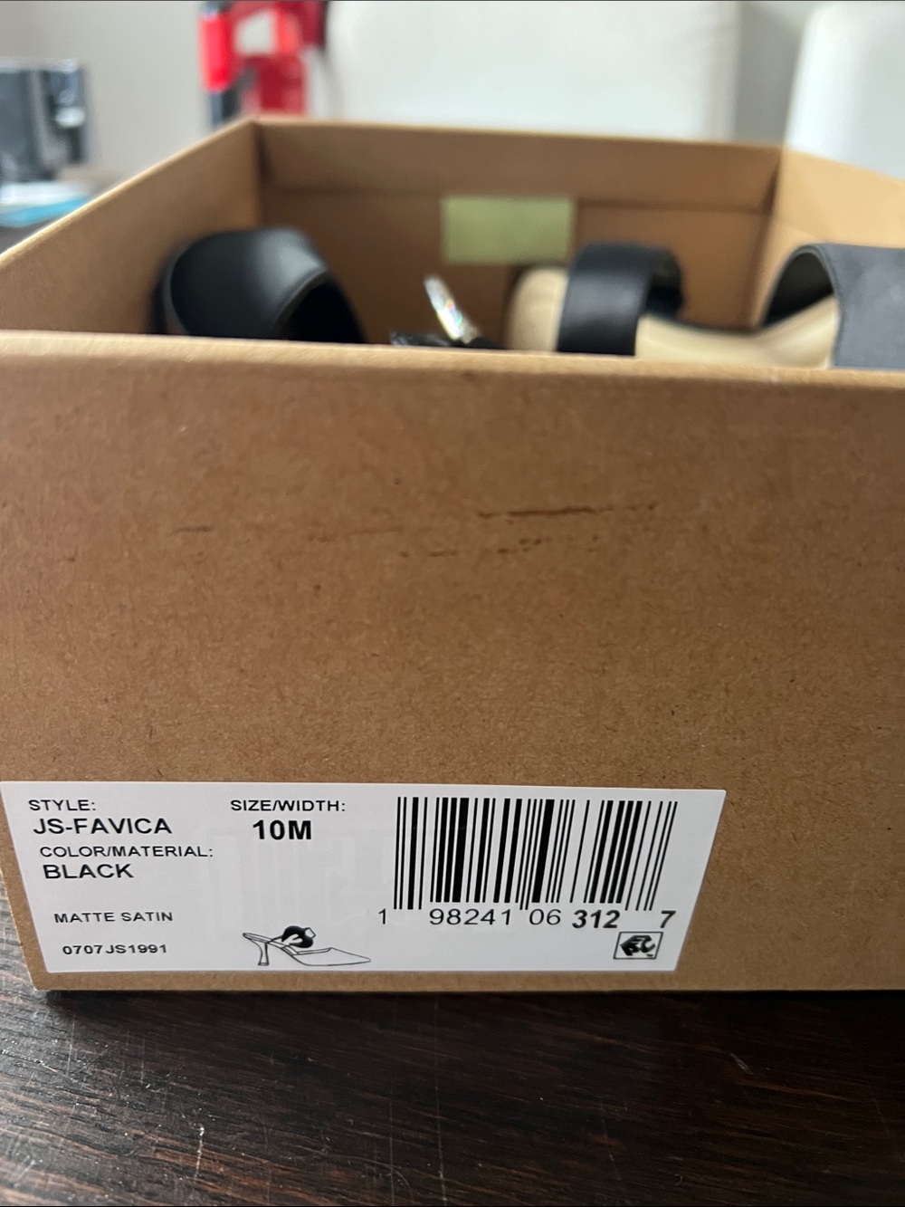 Jessica Simpson Black Satin Pointed Toe Heels with Crystal Buckle Accent - Picture 5 of 6